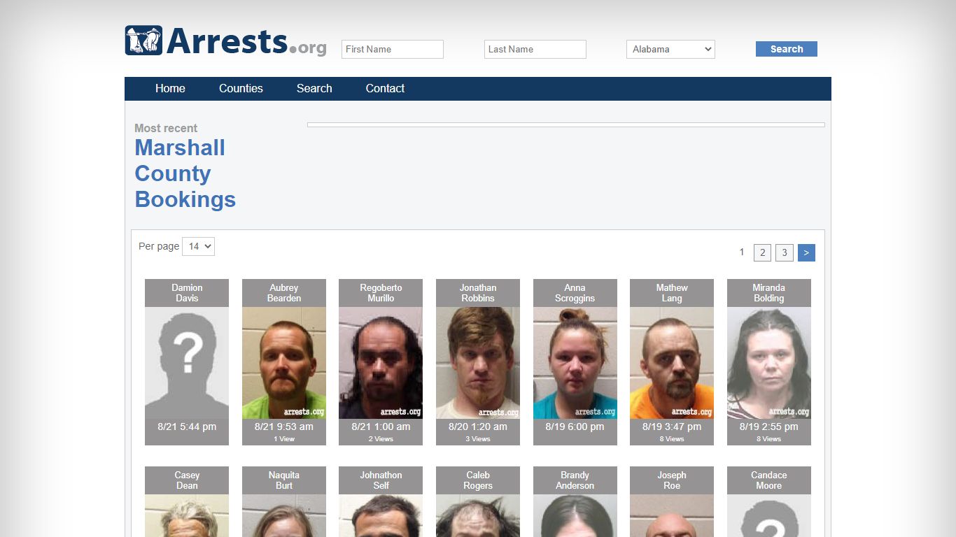 Marshall County Arrests and Inmate Search